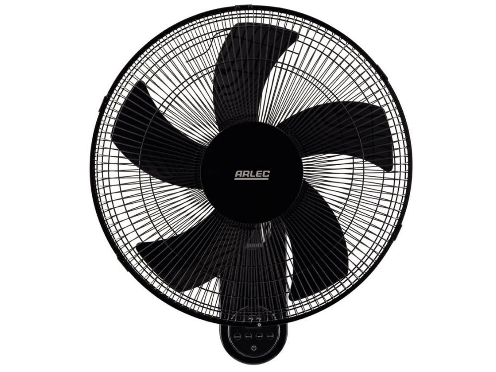 Arlec 40cm Wall Fan – Remote Control, Oscillating, 3 Modes, Black
