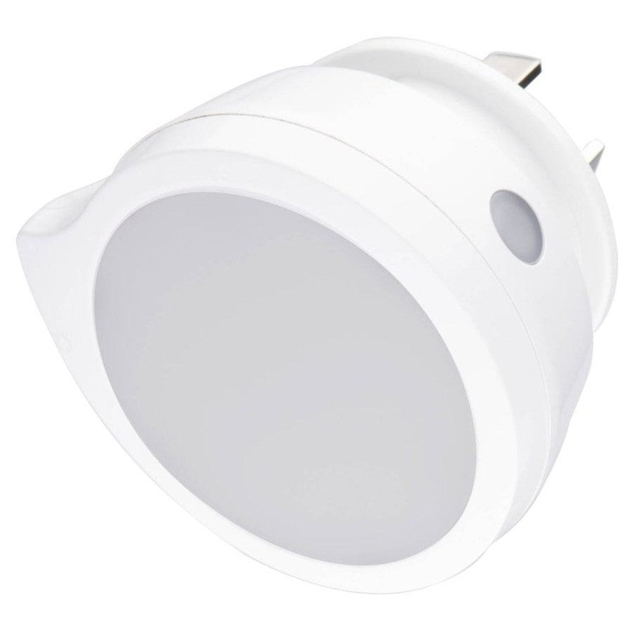 Arlec Mini Q-Shaped Auto Night Light Twin Pack White 4W Dusk to Dawn Sensor
