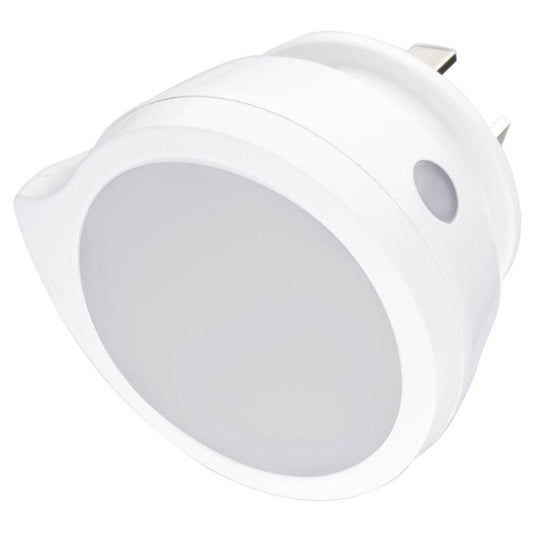 Arlec Mini Q-Shaped Auto Night Light Twin Pack White 4W Dusk to Dawn Sensor