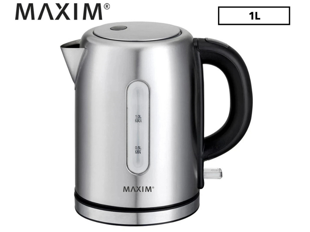 Maxim 1L Water Boiler – Cordless Electric Kettle 2200W