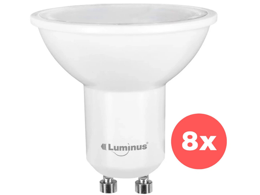 8x Luminus GU10 LED Downlight Bulbs – 6W Dimmable Daylight 5000K, 500LM