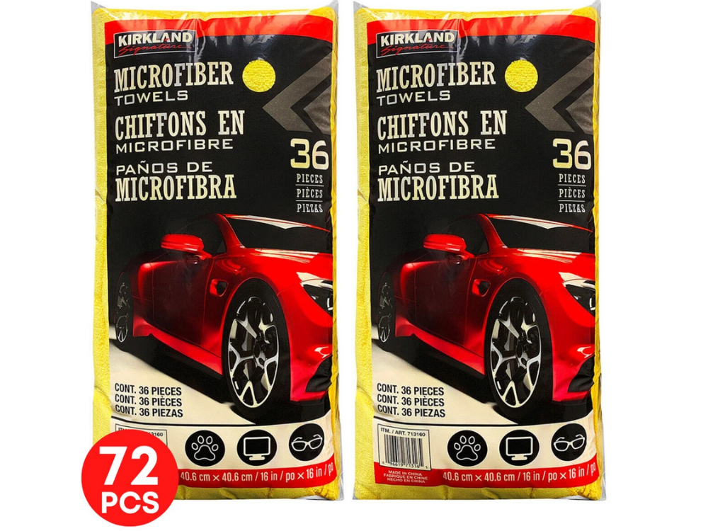 Kirkland Plush Microfiber Car Towels 72-Pack – 40x40cm