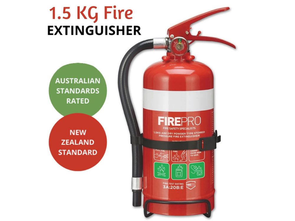 FirePro 1.5kg Dry Powder Fire Extinguisher – Home, Boat, Caravan, Garage Use