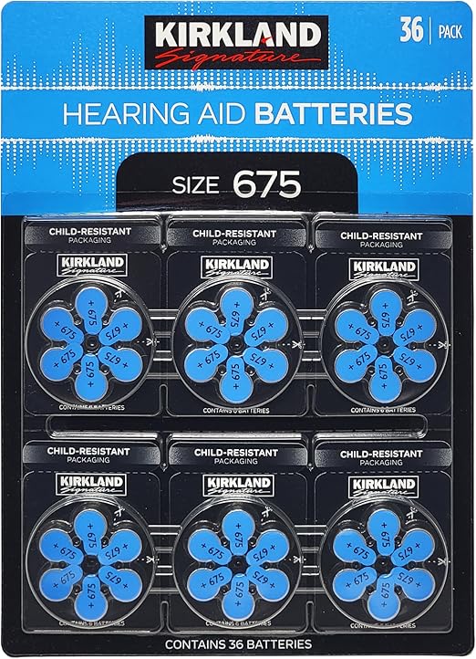 Kirkland Signature Hearing Aid Batteries Size 675 - 48 Pack