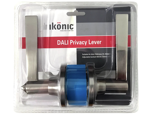 Ikonic Dali Satin Stainless Steel Privacy Door Handle Set