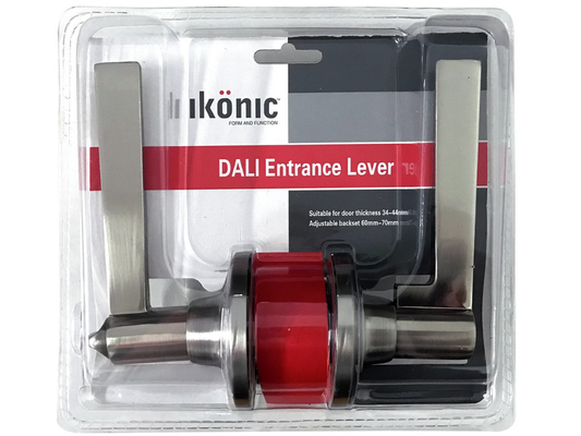 Ikonic Dali Entrance Lever Set – Satin Stainless Steel Door Handle & Lock