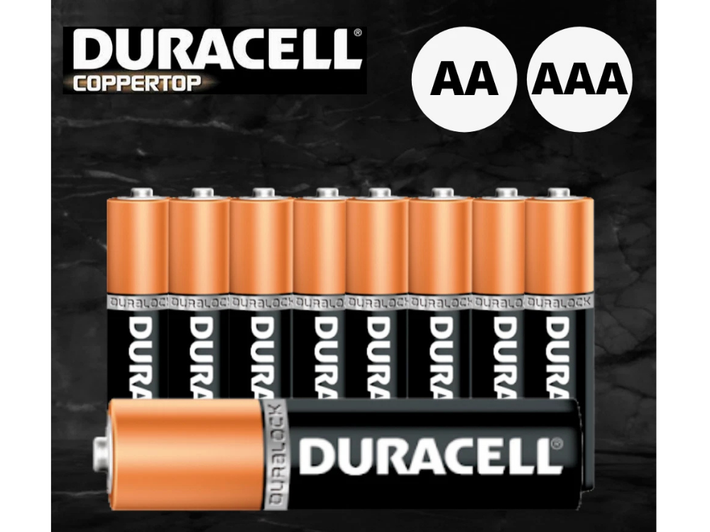 Genuine Duracell AA/AAA Coppertop Batteries – Alkaline (30–72 Pack)