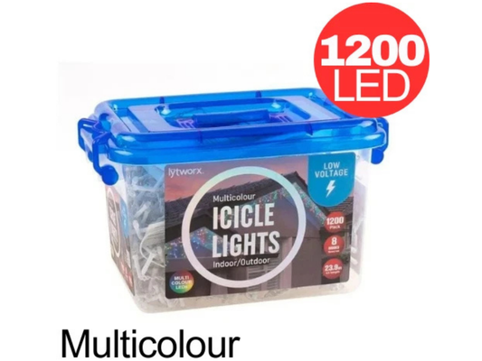 Lytworx Multicolour Icicle Lights – 1200 LED, 8 Functions