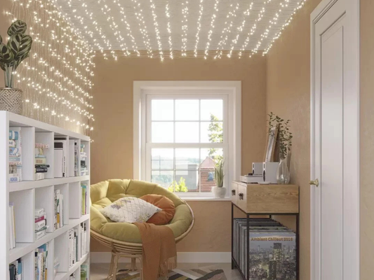 Avah 1200 LED Curtain Lights – Clear Indoor Wedding & Party Decor