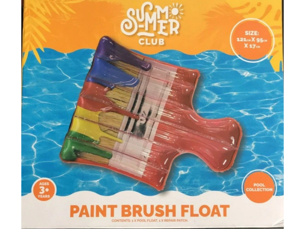 Summer Club Inflatable Paint Brush Pool Float – Kids & Adults