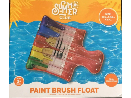 Summer Club Inflatable Paint Brush Pool Float – Kids & Adults