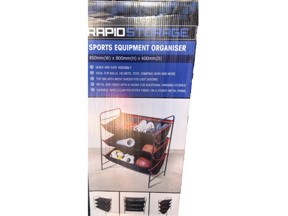 RapidStorage Sports Equipment Rack – Ball &amp; Toy Organizer