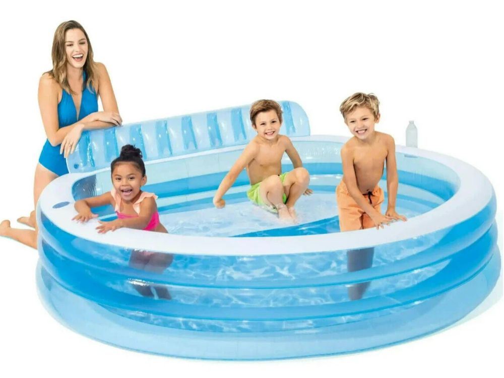 Intex Inflatable Family Pool with Seat & Backrest – 229x218cm