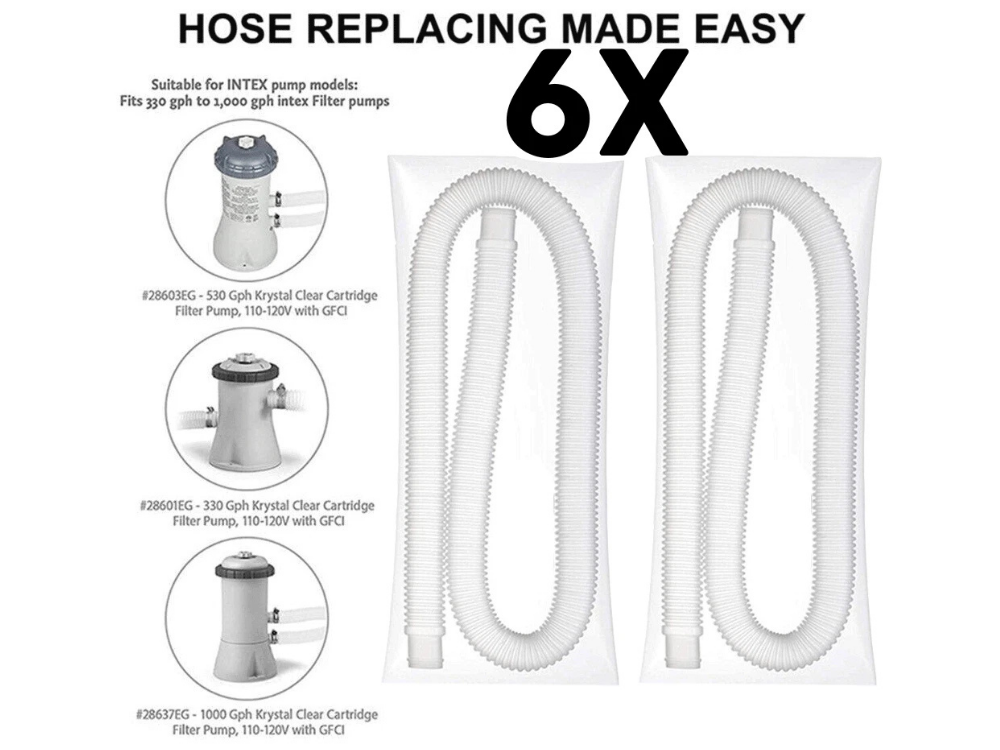 Intex 32mm Pool Pump Hose Pack – 6 Genuine Pipes (6 Pack)