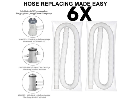 Intex 32mm Pool Pump Hose Pack – 6 Genuine Pipes (6 Pack)