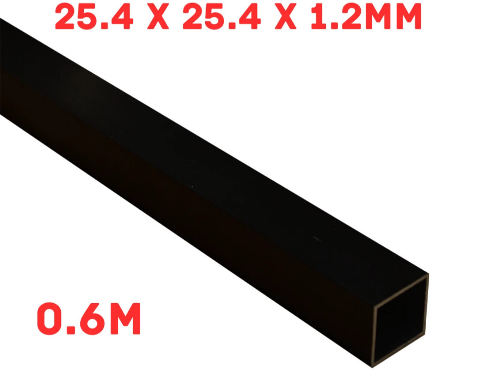 Metal Mate Connect-It Aluminium Tube – 25.4mm Black 0.6m