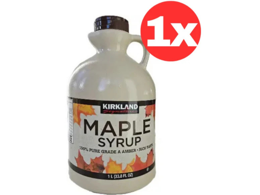 Kirkland Maple Syrup 1L – Grade A, 100% Pure, Amber Rich Flavor