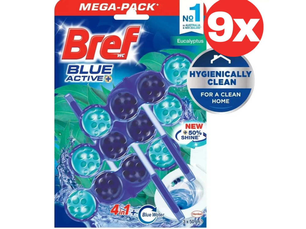 Bref Eucalyptus Rim Block Toilet Cleaner – 9 x 50g