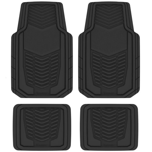 Michelin Car Floor Mats Universal Fit, 4PCS Carpet & Rubber Smart Trim