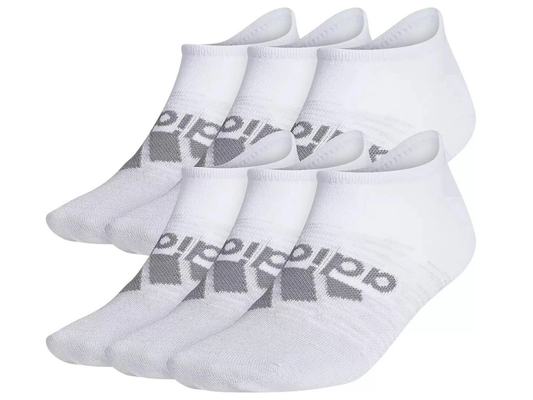 Adidas Superlite Men’s No Show Socks – White, 6 Pack, Size 6–12