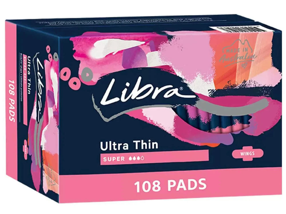 Libra Ultra Thin Super Pads With Wings Disposable Sanitary Pad 108 Pack