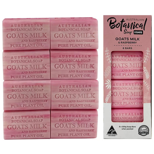 Botanical Bar Soap 8 Pack Goats Milk And Raspberry