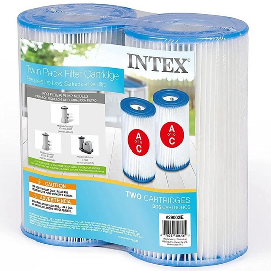Intex Type A Pool Pump Cartridge Filter Cleaner Replacement (2 Pack)