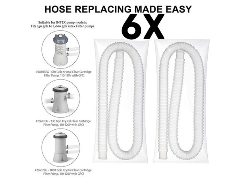 Genuine Intex 32mm Pool Pump Hoses – 6 Pack for Above Ground Pools