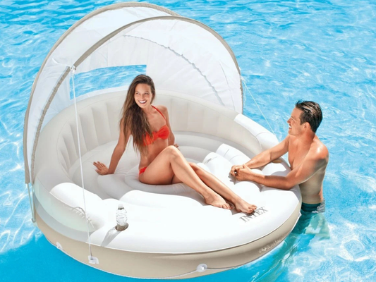 Intex Inflatable Pool Island Lounge with Canopy 199x150cm