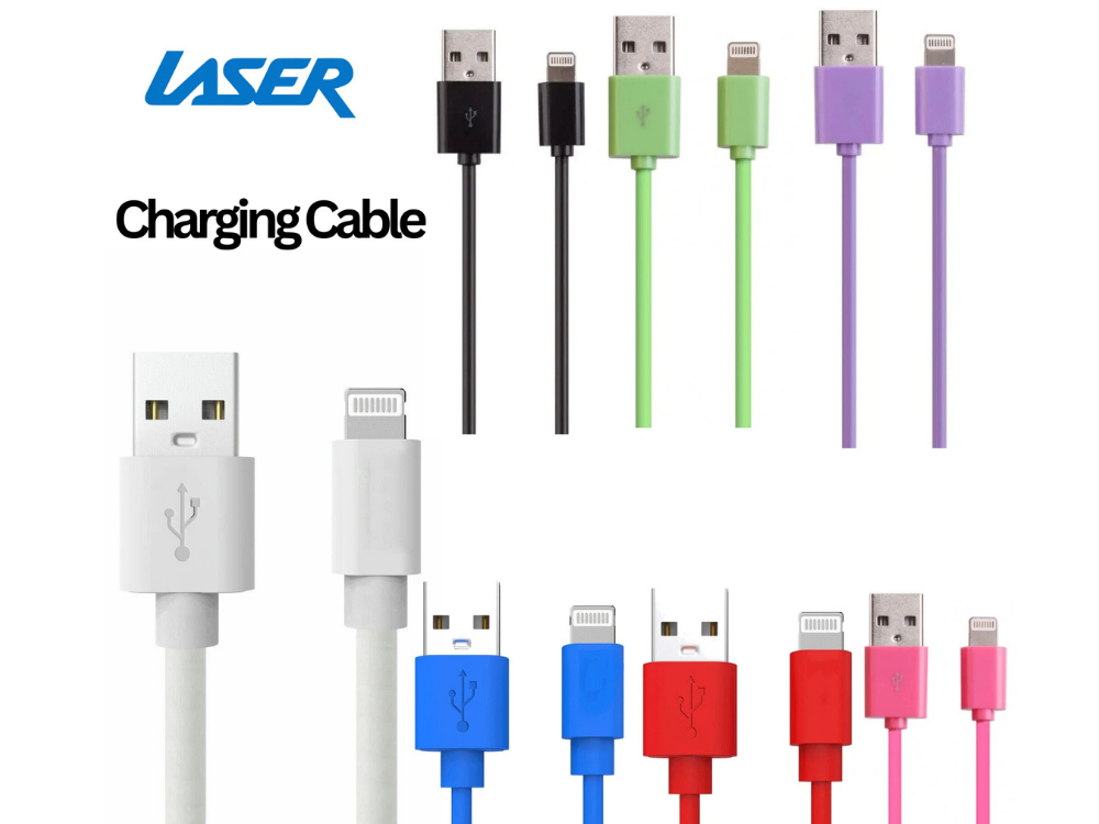 Laser 9-Pin USB-A Charging Cable for iPhone/iPad – 0.5M & 2M Lengths
