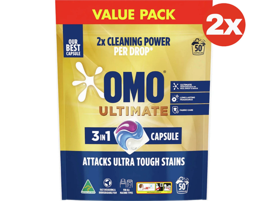OMO Ultimate 3-in-1 Laundry Capsules – 100 Pack