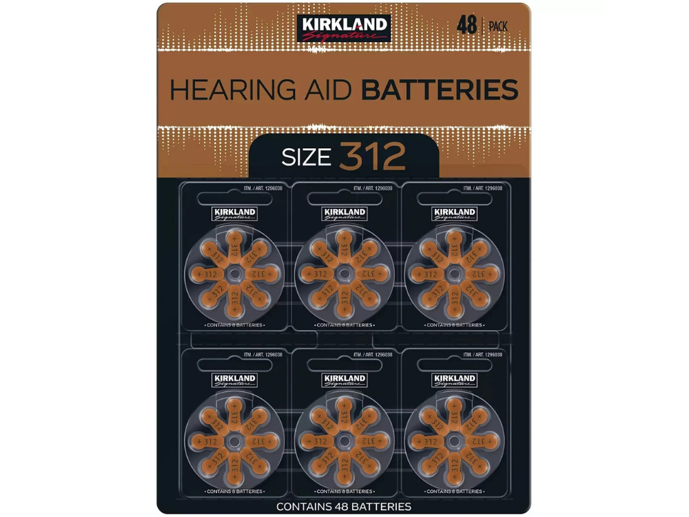 Kirkland 312 Hearing Aid Batteries 1.4V Pack of 48 Bulk