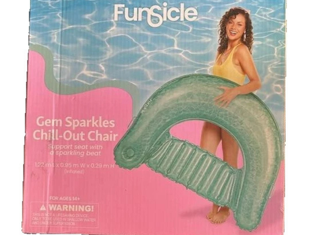 Funsicle Chill Out Inflatable Pool Lounge Chair with Drink Holder – Gem Sparkles