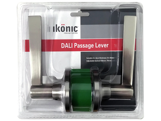 Ikonic Dali Passage Lever Satin Stainless Steel Door Knob Lock Handle Set