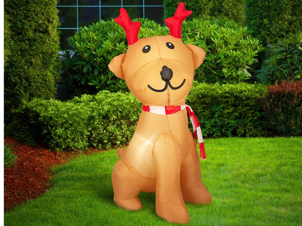 Lytworx Outdoor Christmas Inflatable Dog – 1.2m LED Garden Decor