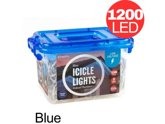 Lytworx 1200 Blue LED Icicle String Lights – Xmas Decor