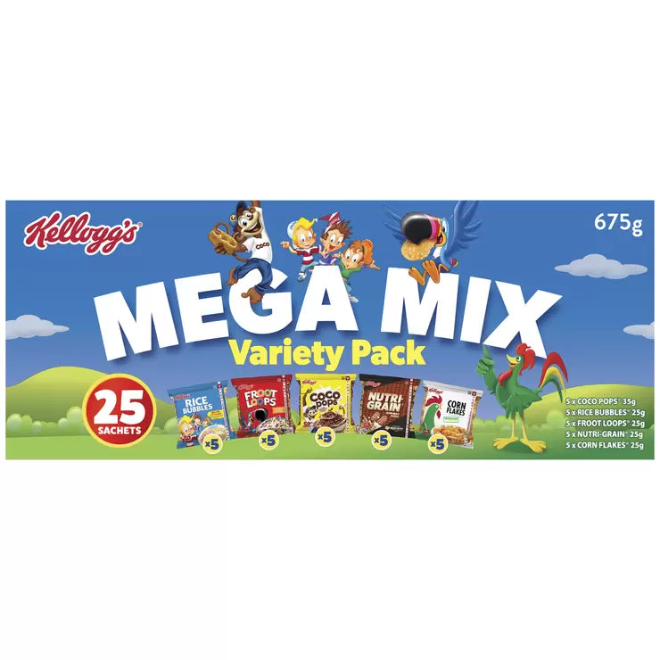 Kellogg's Mega Mix Variety 25 Sachets 675g