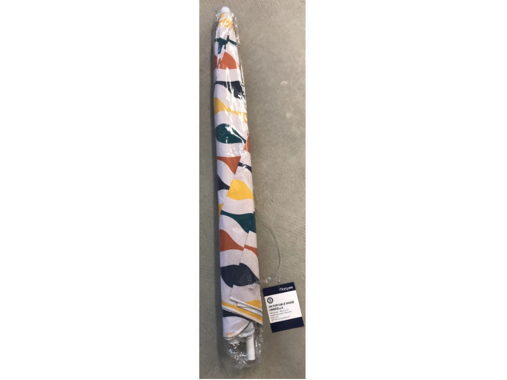 Marquee 2m Beach Umbrella - Portable Sun Shade, Wave Pattern