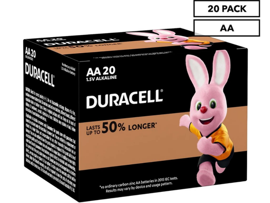 Duracell 20-Pack AA Coppertop Alkaline Batteries Genuine Long Lasting