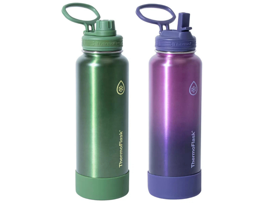 2x ThermoFlask Insulated Stainless Steel Water Bottles – 1.2L Double Wall