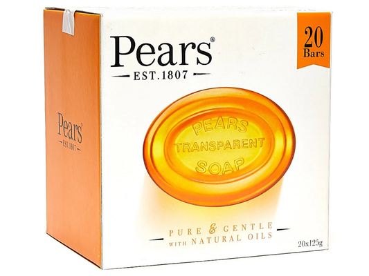 Pears Amber Transparent Soap – Gentle Care, Dermatologist Tested (Pack of 10, 20 & 40)