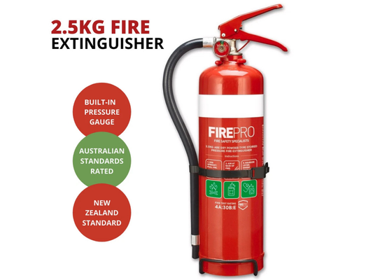 FirePro 2.5kg Dry Powder Fire Extinguisher – Car, Boat, Home, Caravan + Bracket