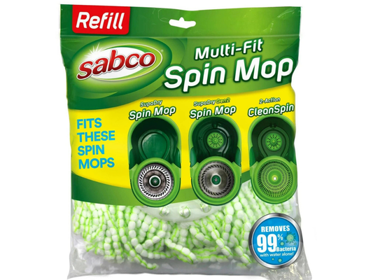 Sabco Mop Refill – Multi-Fit Microfibre Spin Head