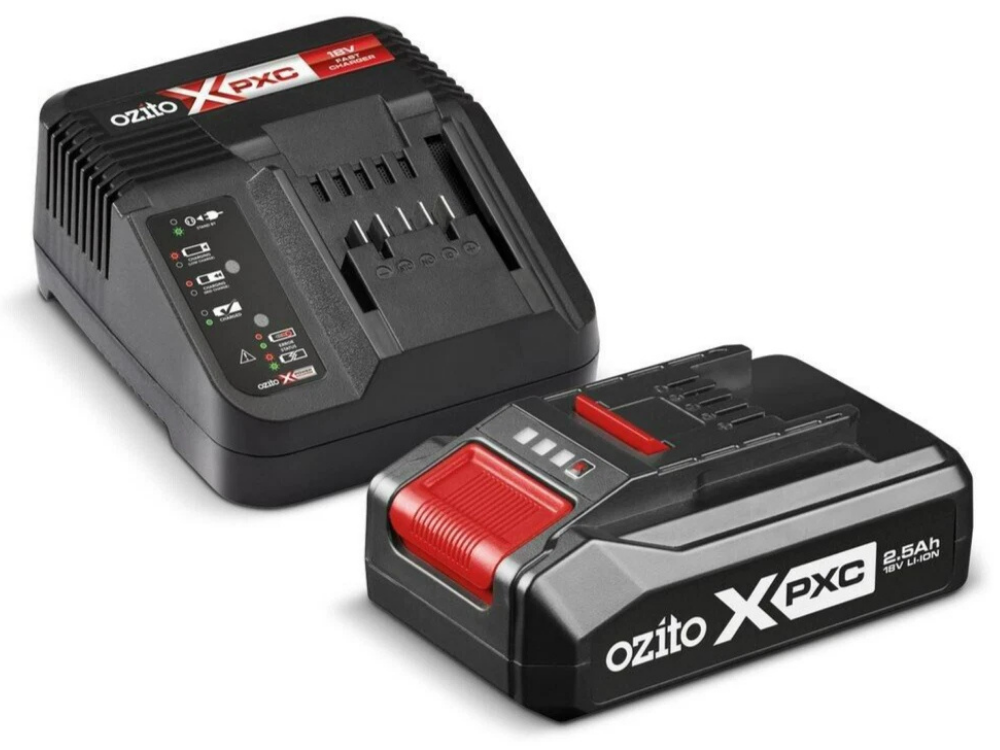 Ozito 18V 2.5Ah Battery & Fast Charger Pack – PXBC-25B