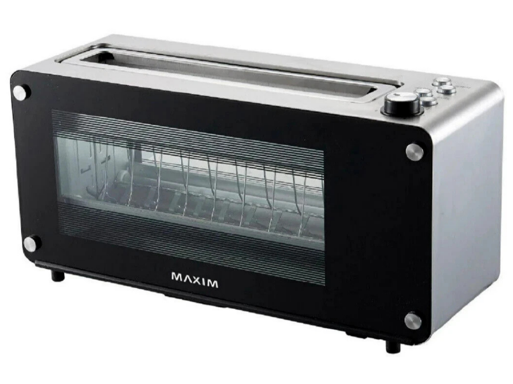 Maxim 2-Slice Toaster Oven – Glass, Bagel & Defrost Functions