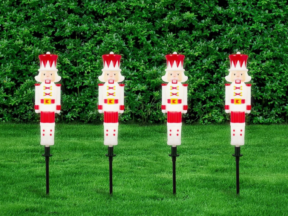 Lytworx Christmas Solar Nutcracker Lights – 4 Pack Garden Stakes