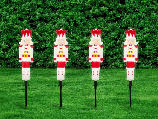 Lytworx Christmas Solar Nutcracker Lights – 4 Pack Garden Stakes