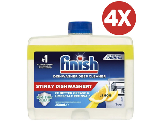 Finish 4-Pack Dishwasher Cleaner 250mL – Lemon, Grease & Limescale