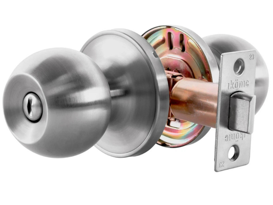 Ikonic Ruby Privacy Door Knob Set – Brushed Nickel, Bedroom Handle