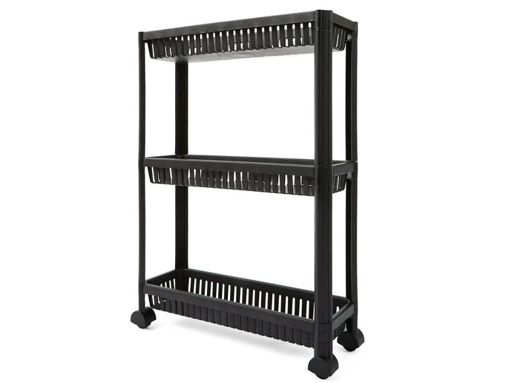 3-Tier Slim Trolley on Wheels – Kitchen, Bathroom & Laundry Storage Cart